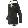 imageFlygo Womens Winter Fleece Sherpa Lined Hooded Parka Jacket Warm Coat with PocketsBlack