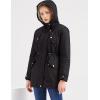 imageFlygo Womens Winter Fleece Sherpa Lined Hooded Parka Jacket Warm Coat with PocketsBlackXS