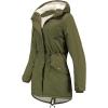 imageFlygo Womens Winter Fleece Sherpa Lined Hooded Parka Jacket Warm Coat with PocketsGreen
