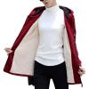 imageFlygo Womens Casual Warm Sherpa Lined Zipper Hooded MidLong Sweatshirt Jacket CoatWine Red