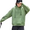 imageFlygo Womens Casual Winter Sherpa Fleece Lined Sweatshirt Coat Long Sleeve Pullover OutwearGreen