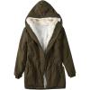 imageFlygo Womens Thicken Sherpa Fur Lined Hooded Long Anorak Parka Jacket CoatArmy Green