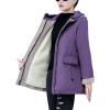 imageFlygo Womens Winter Casual Mid Long Thicken Fleece Sherpa Lined Zipper Quilted Hooded Coat Warm Jackets OutwearPurple