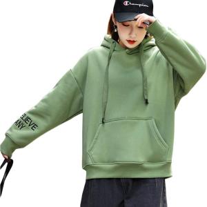 imageFlygo Womens Casual Winter Sherpa Fleece Lined Sweatshirt Coat Long Sleeve Pullover OutwearGreen