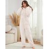 imageFlygo Womens Fleece Onesie Pajamas Winter Warm Fuzzy One Piece Romper Loungewear Teddy Ears Zipper Hooded Jumpsuit SleepwearBeige