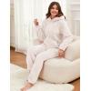 imageFlygo Womens Fleece Onesie Pajamas Winter Warm Fuzzy One Piece Romper Loungewear Teddy Ears Zipper Hooded Jumpsuit SleepwearBeige
