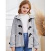 imageFlygo Girls Fleece Jacket Sherpa Lined Hoodie Horn Button Duffle Coat Warm Winter Coats Jackets 514 YearsLight Grey