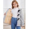 imageFlygo Girls Fleece Jacket Sherpa Lined Hoodie Horn Button Duffle Coat Warm Winter Coats Jackets 514 YearsLight Grey