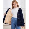 imageFlygo Girls Fleece Jacket Sherpa Lined Hoodie Horn Button Duffle Coat Warm Winter Coats Jackets 514 YearsNavy