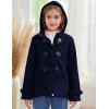 imageFlygo Girls Fleece Jacket Sherpa Lined Hoodie Horn Button Duffle Coat Warm Winter Coats Jackets 514 YearsNavy
