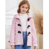 imageFlygo Girls Fleece Jacket Sherpa Lined Hoodie Horn Button Duffle Coat Warm Winter Coats Jackets 514 YearsPink