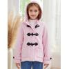 imageFlygo Girls Fleece Jacket Sherpa Lined Hoodie Horn Button Duffle Coat Warm Winter Coats Jackets 514 YearsPink