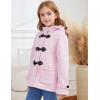 imageFlygo Girls Fleece Jacket Sherpa Lined Hoodie Horn Button Duffle Coat Warm Winter Coats Jackets 514 YearsPink