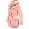 imageFlygo Womens Winter Fleece Sherpa Lined Hooded Parka Jacket Warm Coat with PocketsPinkS