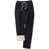 imageFlygo Womens Warm Sherpa Fleece Lined Active Running Jogger Pants SweatpantsBlack
