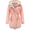 imageFlygo Womens Winter Fleece Sherpa Lined Hooded Parka Jacket Warm Coat with PocketsPinkS