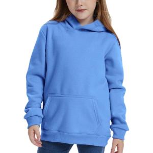 imageFlygo Unisex Boys Girls Sherpa Hoodie Fleece Lined Hooded Sweatshirt Pullover Sweater Kids Fall Winter Hoodies 511YearsLight Blue