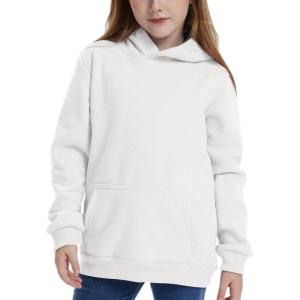 imageFlygo Unisex Boys Girls Sherpa Hoodie Fleece Lined Hooded Sweatshirt Pullover Sweater Kids Fall Winter Hoodies 511YearsWhite