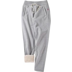 imageFlygo Womens Warm Sherpa Fleece Lined Active Running Jogger Pants SweatpantsLight Grey