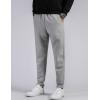 imageFlygo Mens Fleece Lined Sherpa Sweatpants Winter Warm Pants Jogger Lounge Athletic Pant with Pockets2 Light Grey Ribbed Bottom