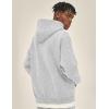 imageFlygo Mens Zip Up Hoodies Oversized Fleece Long Sleeve Drop Shoulder Hooded Sweatshirt Trendy Vintage StreetwearLight Grey