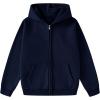 imageFlygo Unisex Boys Girls Fleece Jacket Lightweight Zip up Active Hoodie Hooded Sweatshirt Kids Spring Fall Jackets CoatNavy