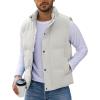 imageFlygo Mens Puffer Vest Winter Padded Vests Lightweight Stand Collar Sleeveless Quilted Jackets OuterwearLightkhaki
