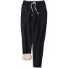 imageFlygo Womens Warm Fleece Pants Sherpa Lined Jogger Pants Active Running SweatpantsBlack