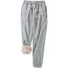 imageFlygo Womens Warm Fleece Pants Sherpa Lined Jogger Pants Active Running SweatpantsLight Grey