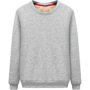 imageFlygo Womens Winter Hoodies Pullover Sherpa Lined Fleece Warm Heavyweight Sweatshirt02 Light Grey