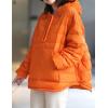 imageFlygo Womens Oversized Puffer Jacket Lightweight Warm Quilted Dolman Hoodies Puffy Pullover Tops OrangeXL