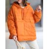 imageFlygo Womens Oversized Puffer Jacket Lightweight Warm Quilted Dolman Hoodies Puffy Pullover Tops OrangeXL