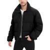 image:imageFlygo Mens Puffer Jacket Winter Coats Water Resistant Long Sleeve Zip Up Lightweight Quilted Down JacketsBlack