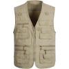 image:imageFlygo Mens Vest Plus Size 16 Pockets Leisure Outdoor Lightweight Fishing Photo Journalist VestKhaki