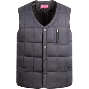image:imageFlygo Mens UltraLight Outdoor Quilted Puffer Down VestGrey