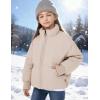 image:imageFlygo Girls Winter Puffer Jacket Warm Short Kids Zip up Long Sleeve Puffy Quilted Jackets Coat Outerwear 514 YearsBeige