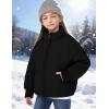 image:imageFlygo Girls Winter Puffer Jacket Warm Short Kids Zip up Long Sleeve Puffy Quilted Jackets Coat Outerwear 514 YearsBlack