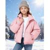 image:imageFlygo Girls Winter Puffer Jacket Warm Short Kids Zip up Long Sleeve Puffy Quilted Jackets Coat Outerwear 514 YearsPink