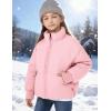 image:imageFlygo Girls Winter Puffer Jacket Warm Short Kids Zip up Long Sleeve Puffy Quilted Jackets Coat Outerwear 514 YearsPink