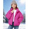 image:imageFlygo Girls Winter Puffer Jacket Warm Short Kids Zip up Long Sleeve Puffy Quilted Jackets Coat Outerwear 514 YearsRose
