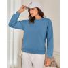 image:imageFlygo Womens Winter Fleece Sherpa Lined Sweatshirt Crewneck Pullover Long Sleeve Thermal Warm Thick Heavyweight TopsBlue