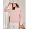 image:imageFlygo Womens Winter Fleece Sherpa Lined Sweatshirt Crewneck Pullover Long Sleeve Thermal Warm Thick Heavyweight TopsPink