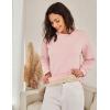 image:imageFlygo Womens Winter Fleece Sherpa Lined Sweatshirt Crewneck Pullover Long Sleeve Thermal Warm Thick Heavyweight TopsPink