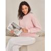 image:imageFlygo Womens Winter Fleece Sherpa Lined Sweatshirt Crewneck Pullover Long Sleeve Thermal Warm Thick Heavyweight TopsPink