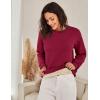 image:imageFlygo Womens Winter Fleece Sherpa Lined Sweatshirt Crewneck Pullover Long Sleeve Thermal Warm Thick Heavyweight TopsWine