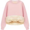image:imageFlygo Womens Winter Fleece Sherpa Lined Sweatshirt Crewneck Pullover Long Sleeve Thermal Warm Thick Heavyweight TopsPink