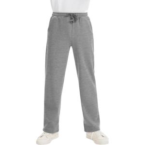 image:imageFlygo Boys Sweatpants Fleece Jogger Sherpa Lined Boys Athletic Pants Kids Sweatpants with PocketsLight Grey