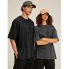 image:imageFlygo 3 Pack Men Oversized T Shirts Acid Washed Unisex Tee Loose Fit Short Sleeve Casual Streetwear Baggy Basic TopsBlackdarkgreygrey