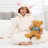 image:imageFlygo Girls Fleece Jumpsuits Fuzzy Hooded Onesie Rompers Kids Zip One Piece Romper Costume Warm Winter Clothes 514 YearsBeige