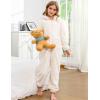 image:imageFlygo Girls Fleece Jumpsuits Fuzzy Hooded Onesie Rompers Kids Zip One Piece Romper Costume Warm Winter Clothes 514 YearsBeige